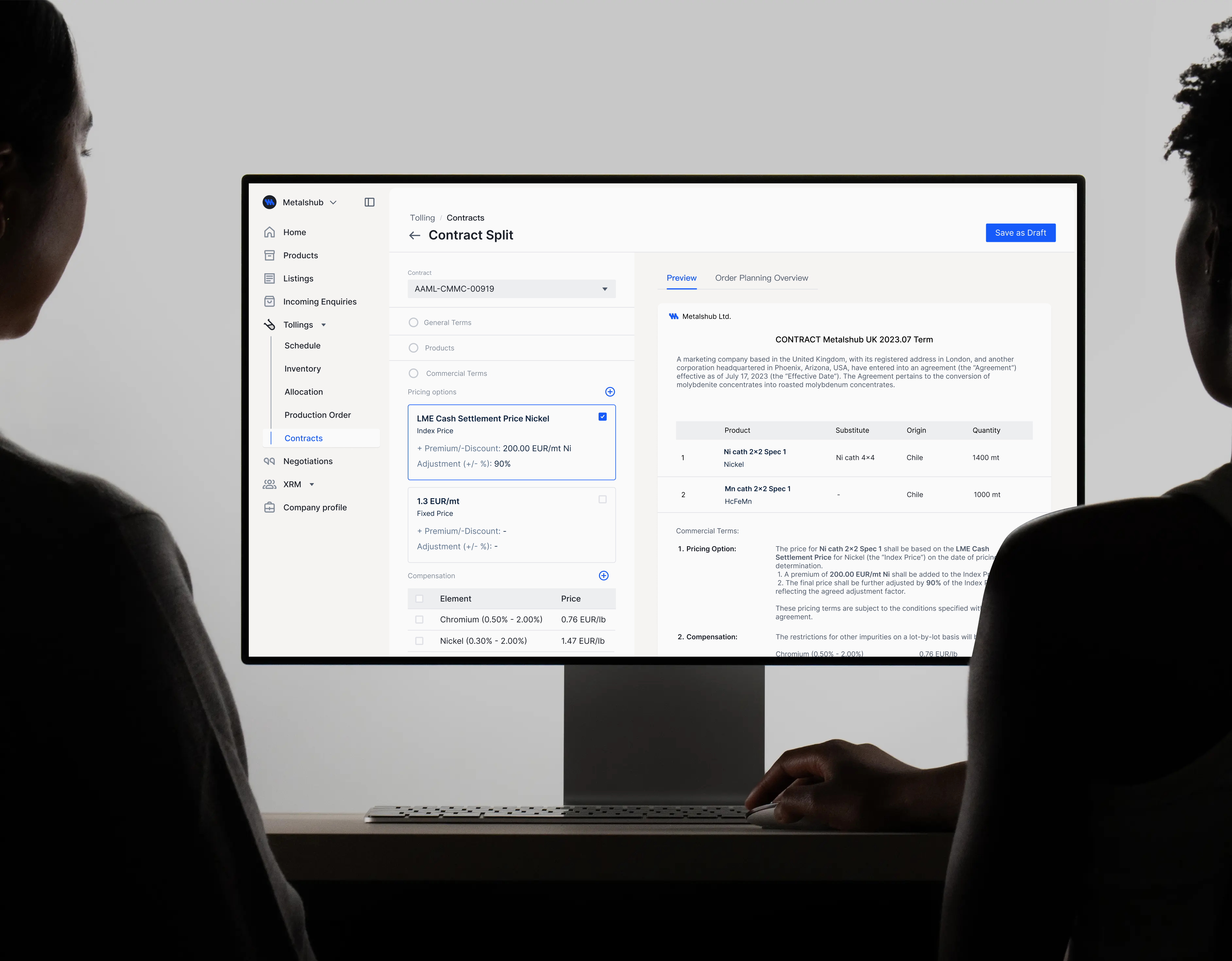 Metalshub Tolling Solution